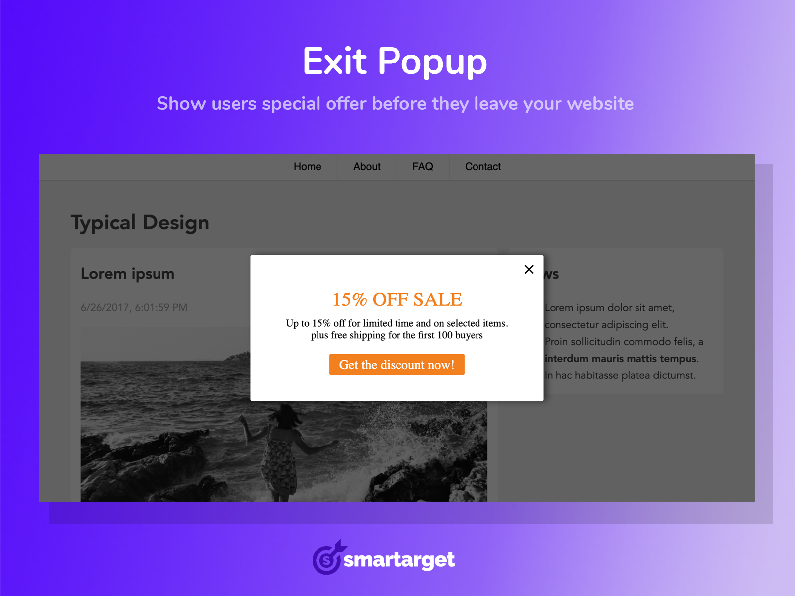 Smartarget - Exit Popup Image